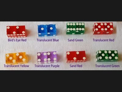 Numbered regulation casino dice, matched pair, for dice control practice